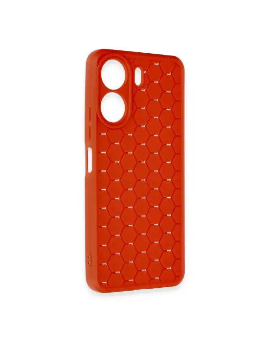 Xiaomi Redmi 13c Kılıf Petek Silikon Kapak - Kırmızı