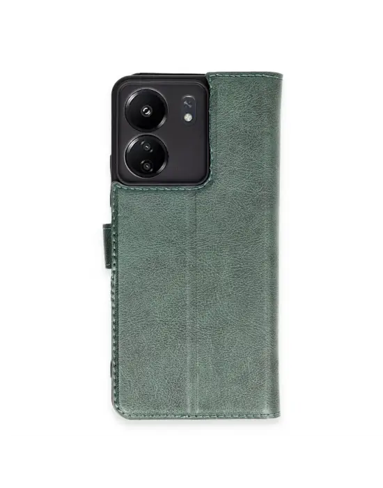 Xiaomi Redmi 13c Kılıf Trend S Plus Kapaklı Kılıf - Yeşil