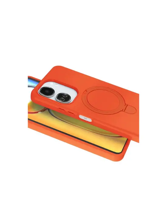 Xiaomi Redmi 13c Regal Magsafe Standlı Kapak - Turuncu