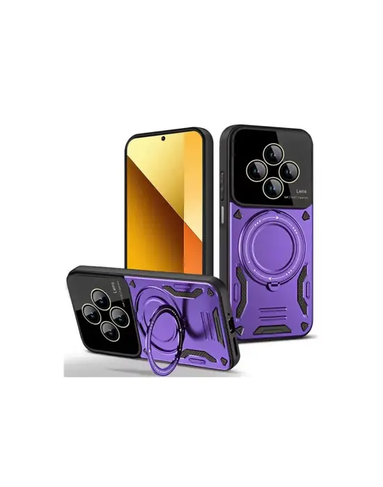 Xiaomi Redmi 14c Kılıf Joy Lens Standlı Kapak - Mor