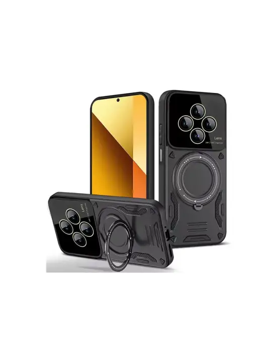 Xiaomi Redmi 14c Kılıf Joy Lens Standlı Kapak - Siyah