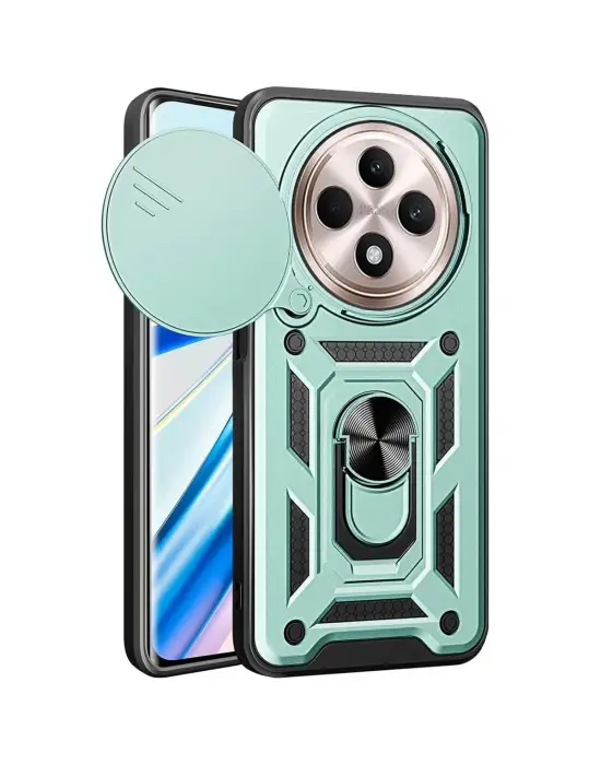 Xiaomi Redmi 14c Kılıf Pars Lens Yüzüklü Silikon - Yeşil