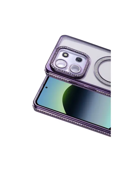 Xiaomi Redmi 15c 4g Joke Simli Magneticsafe Kılıf - Derin Mor