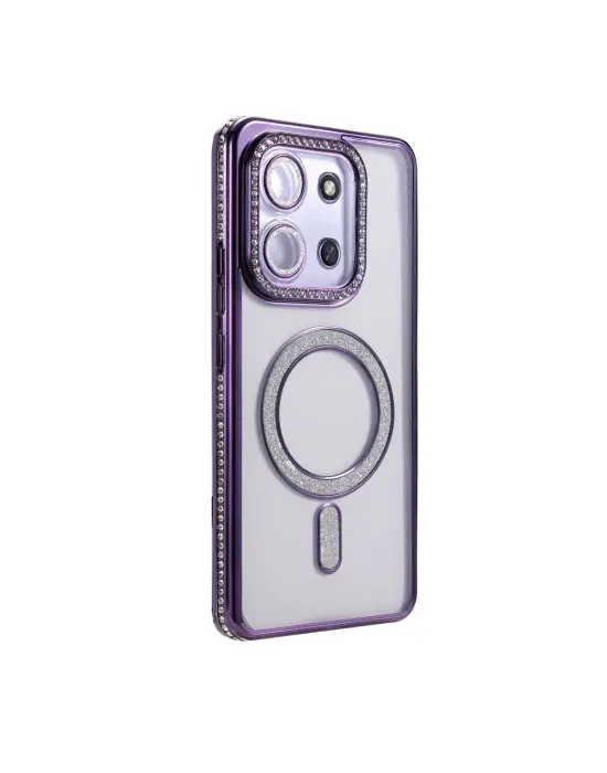 Xiaomi Redmi 15c 4g Joke Simli Magneticsafe Kılıf - Derin Mor