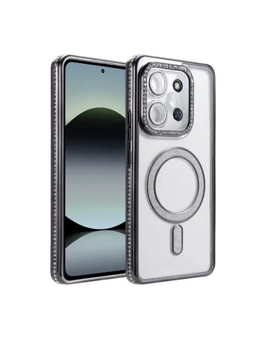 Xiaomi Redmi 15c 4g Joke Simli Magneticsafe Kılıf - Siyah