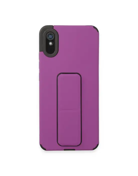 Xiaomi Redmi 9a Kılıf Mega Standlı Silikon - Mor