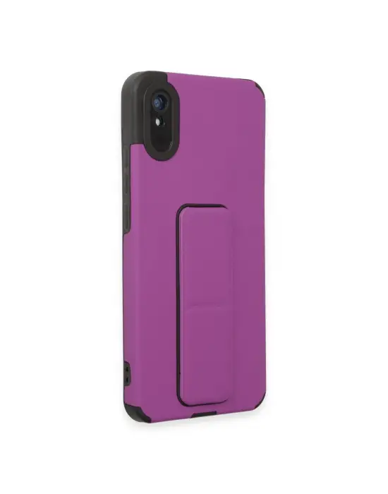 Xiaomi Redmi 9a Kılıf Mega Standlı Silikon - Mor