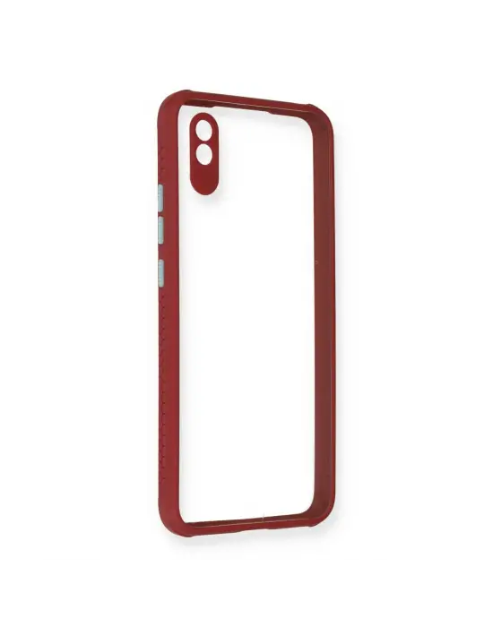 Xiaomi Redmi 9a Kılıf Miami Şeffaf Silikon - Fuşya