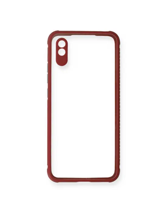 Xiaomi Redmi 9a Kılıf Miami Şeffaf Silikon - Fuşya