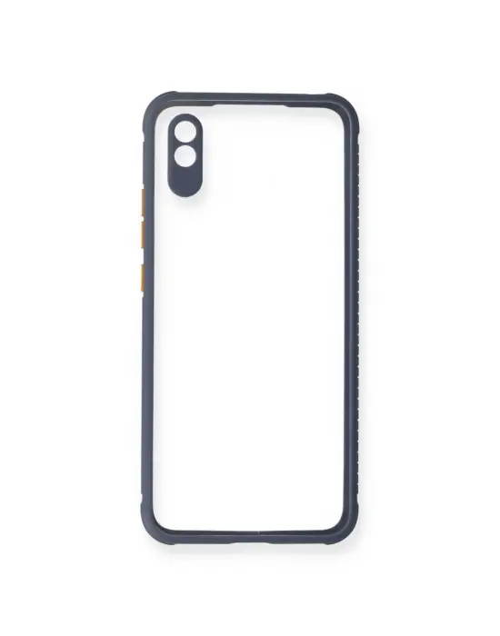 Xiaomi Redmi 9a Kılıf Miami Şeffaf Silikon - Gri