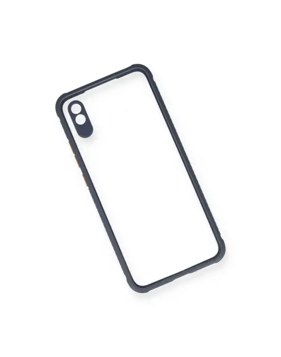 Xiaomi Redmi 9a Kılıf Miami Şeffaf Silikon - Gri