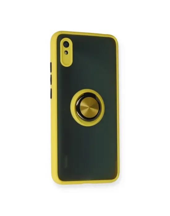 Xiaomi Redmi 9a Kılıf Montreal Yüzüklü Silikon Kapak - Sarı