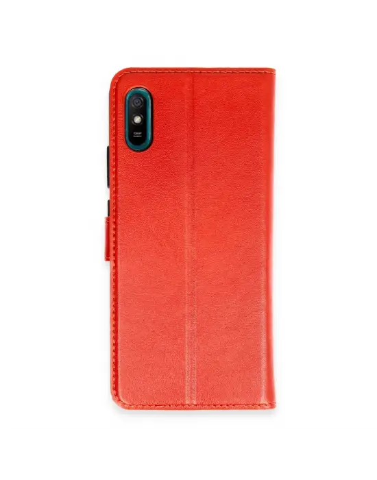 Xiaomi Redmi 9a Kılıf Trend S Plus Kapaklı Kılıf - Kırmızı
