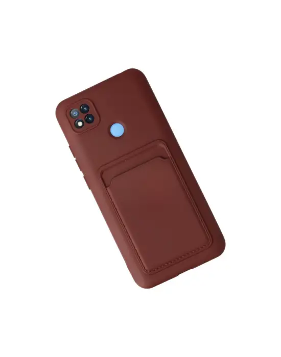 Xiaomi Redmi 9c Kılıf Kelvin Kartvizitli Silikon - Bordo