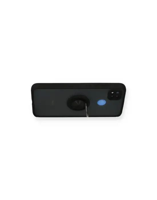 Xiaomi Redmi 9c Kılıf Montreal Yüzüklü Silikon Kapak - Siyah