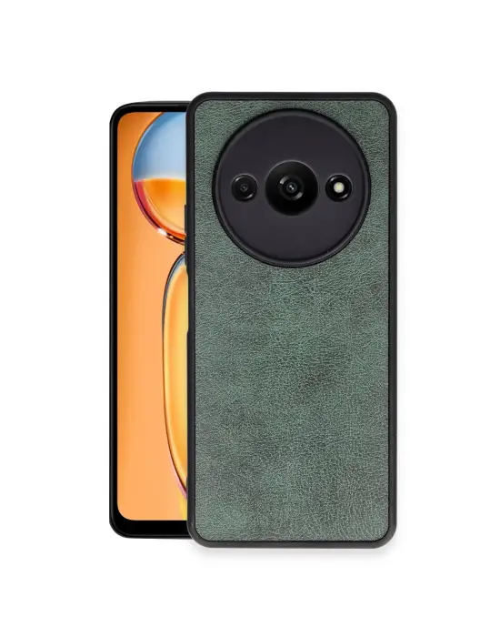 Xiaomi Redmi A3 4g Kılıf Aras Deri Kapak - Koyu Yeşil