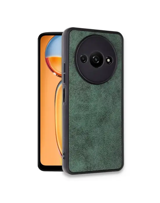 Xiaomi Redmi A3 4g Kılıf Aras Deri Kapak - Koyu Yeşil