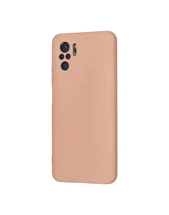 Xiaomi Redmi Note 10 Kılıf Nano İçi Kadife Silikon - Pudra