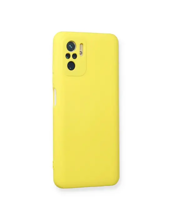 Xiaomi Redmi Note 10 Kılıf Nano İçi Kadife Silikon - Sarı