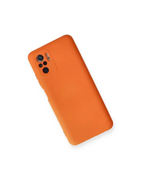 Xiaomi Redmi Note 10 Kılıf Nano İçi Kadife Silikon - Turuncu