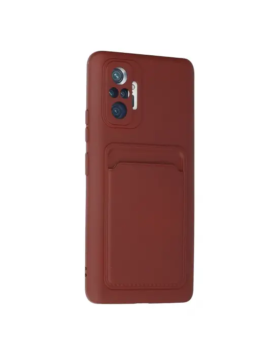 Xiaomi Redmi Note 10 Pro Kılıf Kelvin Kartvizitli Silikon - Bordo
