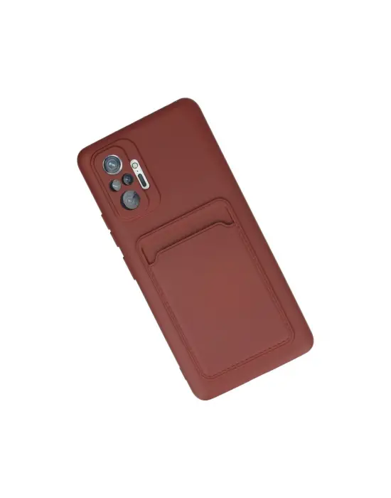 Xiaomi Redmi Note 10 Pro Kılıf Kelvin Kartvizitli Silikon - Bordo