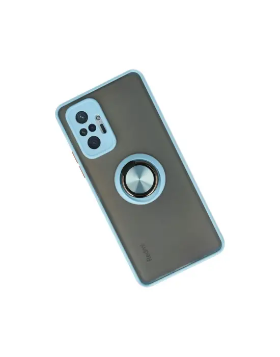 Xiaomi Redmi Note 10 Pro Kılıf Montreal Yüzüklü Silikon Kapak - Buz Mavi