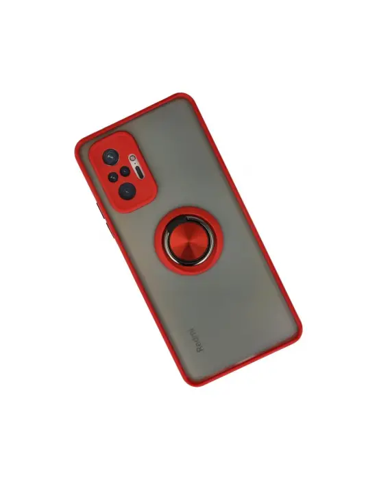 Xiaomi Redmi Note 10 Pro Kılıf Montreal Yüzüklü Silikon Kapak - Kırmızı