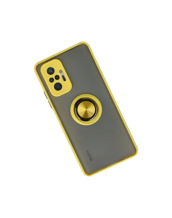 Xiaomi Redmi Note 10 Pro Kılıf Montreal Yüzüklü Silikon Kapak - Sarı