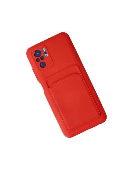Xiaomi Redmi Note 10s Kılıf Kelvin Kartvizitli Silikon - Kırmızı