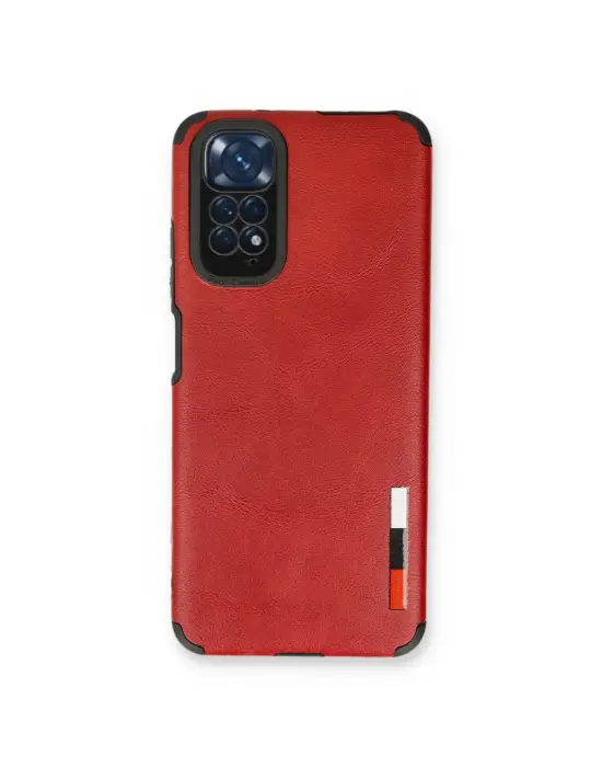 Xiaomi Redmi Note 11 Kılıf Loop Deri Silikon - Kırmızı
