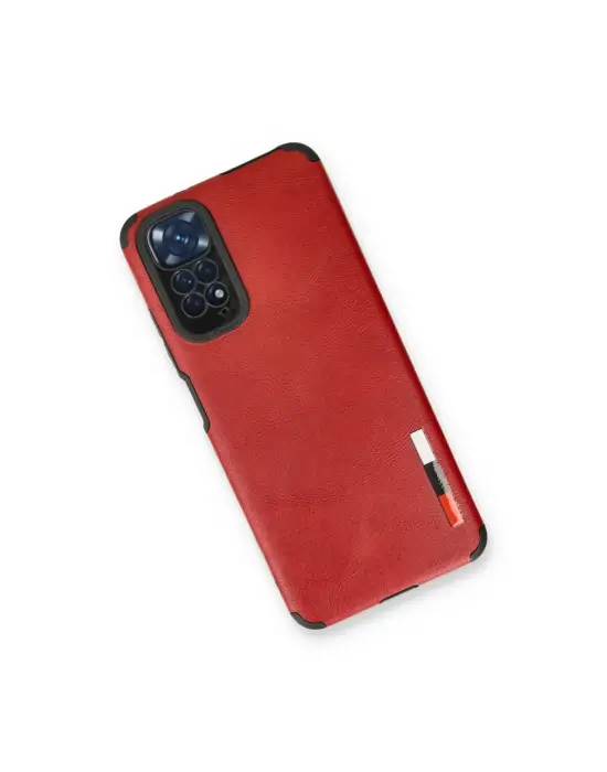 Xiaomi Redmi Note 11 Kılıf Loop Deri Silikon - Kırmızı