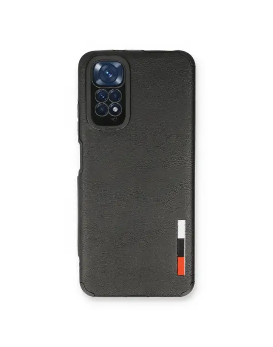 Xiaomi Redmi Note 11 Kılıf Loop Deri Silikon - Siyah