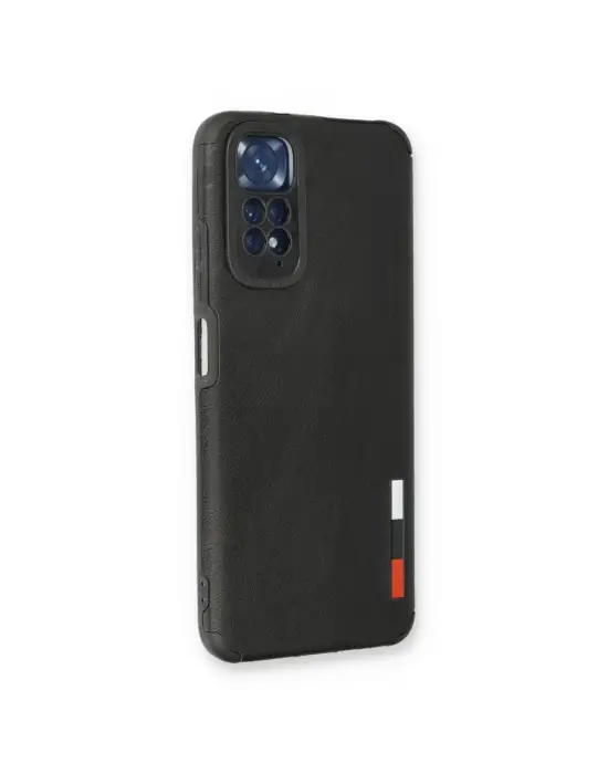Xiaomi Redmi Note 11 Kılıf Loop Deri Silikon - Siyah