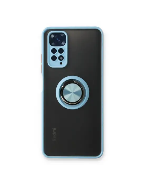 Xiaomi Redmi Note 11 Kılıf Montreal Yüzüklü Silikon Kapak - Buz Mavi