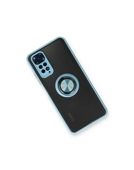 Xiaomi Redmi Note 11 Kılıf Montreal Yüzüklü Silikon Kapak - Buz Mavi