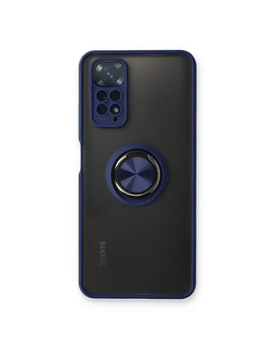 Xiaomi Redmi Note 11 Kılıf Montreal Yüzüklü Silikon Kapak - Lacivert
