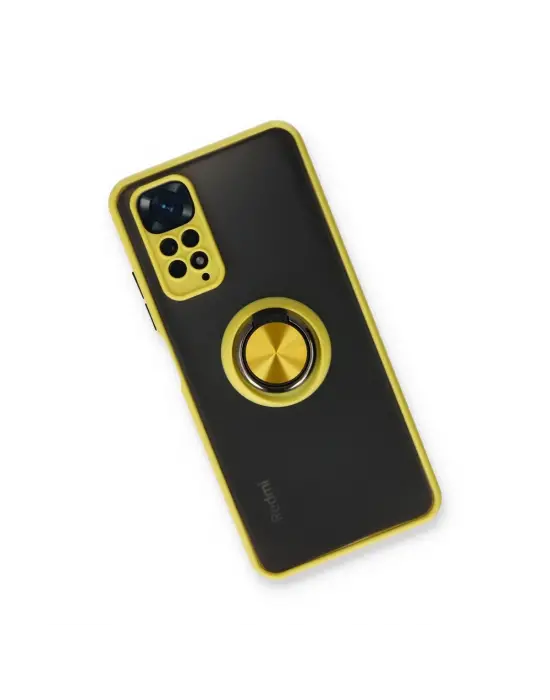 Xiaomi Redmi Note 11 Kılıf Montreal Yüzüklü Silikon Kapak - Sarı
