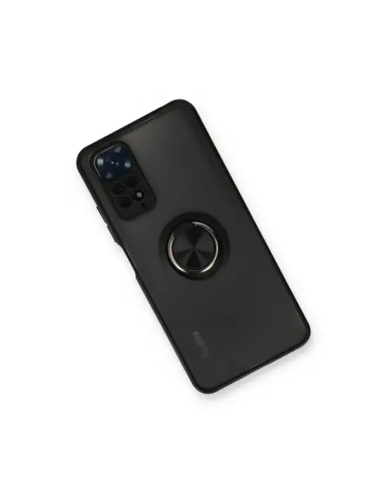 Xiaomi Redmi Note 11 Kılıf Montreal Yüzüklü Silikon Kapak - Siyah