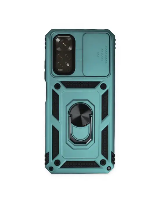 Xiaomi Redmi Note 11 Kılıf Pars Lens Yüzüklü Silikon - Yeşil
