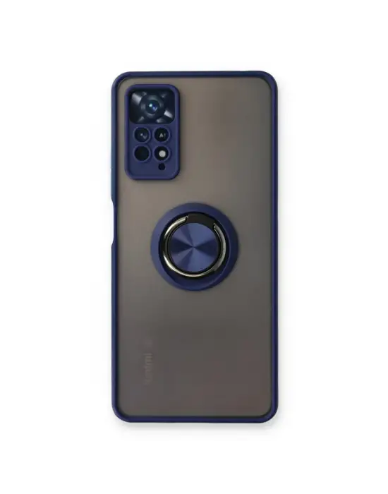 Xiaomi Redmi Note 11 Pro Kılıf Montreal Yüzüklü Silikon Kapak - Lacivert