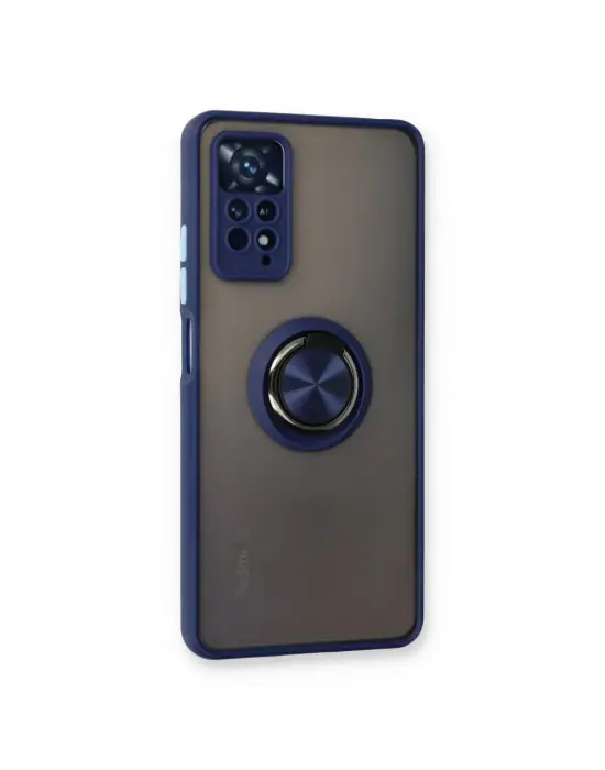 Xiaomi Redmi Note 11 Pro Kılıf Montreal Yüzüklü Silikon Kapak - Lacivert