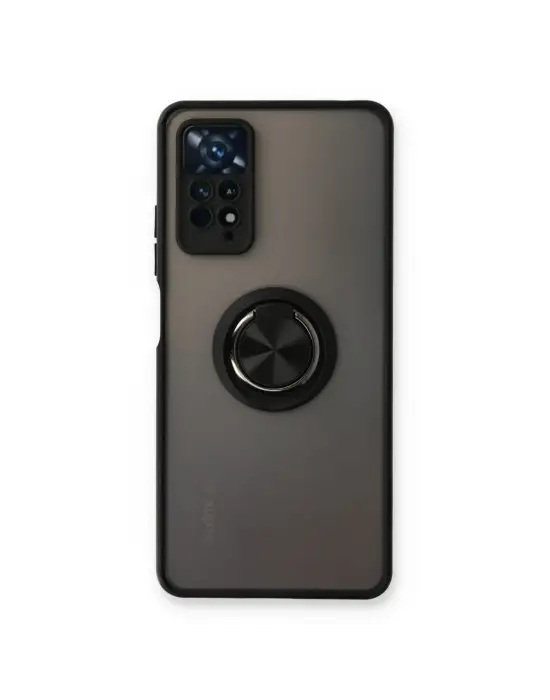 Xiaomi Redmi Note 11 Pro Kılıf Montreal Yüzüklü Silikon Kapak - Siyah
