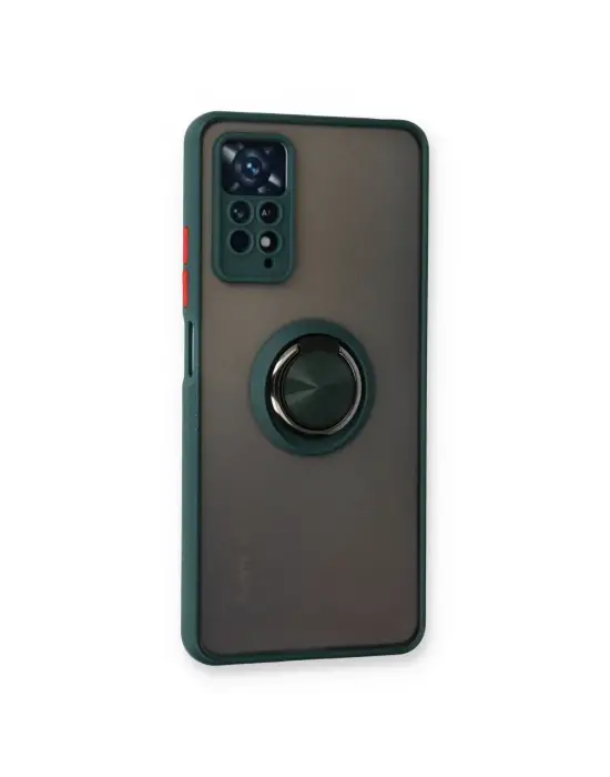 Xiaomi Redmi Note 11 Pro Kılıf Montreal Yüzüklü Silikon Kapak - Yeşil