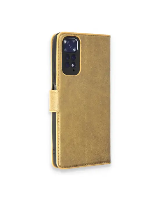 Xiaomi Redmi Note 11 Pro Kılıf Trend S Plus Kapaklı Kılıf - Gold