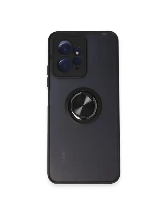 Xiaomi Redmi Note 12 4g Kılıf Montreal Yüzüklü Silikon Kapak - Siyah