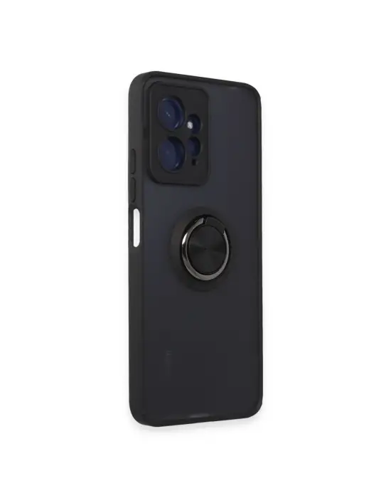 Xiaomi Redmi Note 12 4g Kılıf Montreal Yüzüklü Silikon Kapak - Siyah
