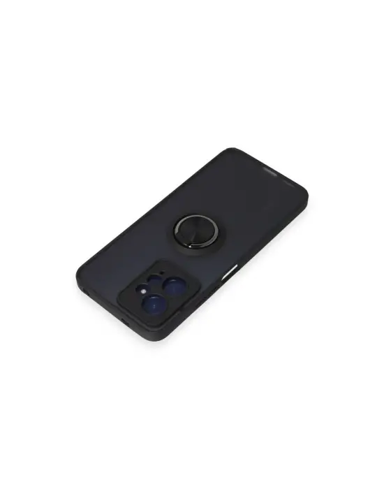 Xiaomi Redmi Note 12 4g Kılıf Montreal Yüzüklü Silikon Kapak - Siyah