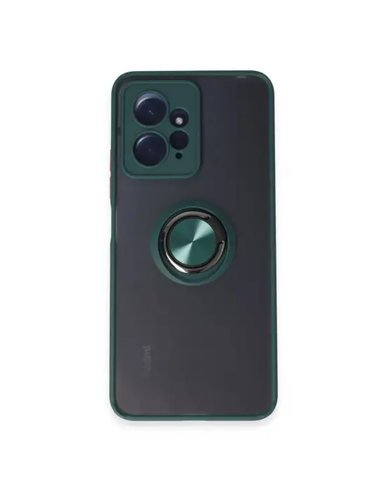 Xiaomi Redmi Note 12 4g Kılıf Montreal Yüzüklü Silikon Kapak - Yeşil