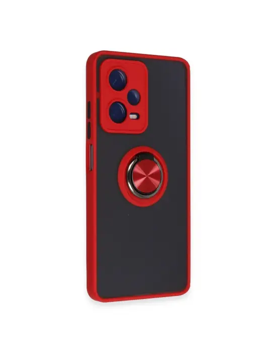 Xiaomi Redmi Note 12 5g Kılıf Montreal Yüzüklü Silikon Kapak - Kırmızı